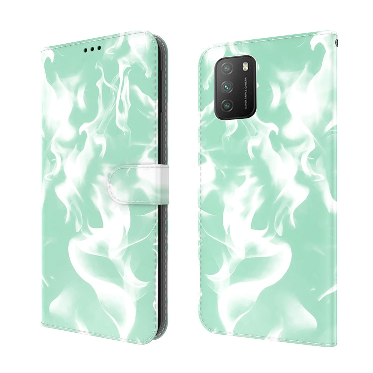For Xiaomi Poco M3 / Redmi 9 Power / Redmi 9T / Redmi Note 9 4G Cloud Fog Pattern Horizontal Flip Leather Case with Holder & Card Slot & Wallet(Mint Green) - Xiaomi Cases by buy2fix | Online Shopping UK | buy2fix