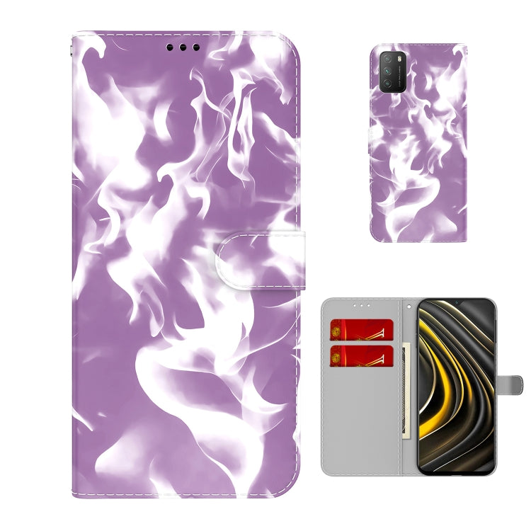 For Xiaomi Poco M3 / Redmi 9 Power / Redmi 9T / Redmi Note 9 4G Cloud Fog Pattern Horizontal Flip Leather Case with Holder & Card Slot & Wallet(Purple) - Xiaomi Cases by buy2fix | Online Shopping UK | buy2fix