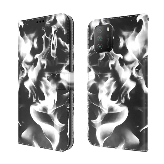 For Xiaomi Poco M3 / Redmi 9 Power / Redmi 9T / Redmi Note 9 4G Cloud Fog Pattern Horizontal Flip Leather Case with Holder & Card Slot & Wallet(Black) by buy2fix