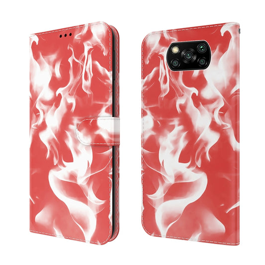 For Xiaomi Poco X3 NFC Cloud Fog Pattern Horizontal Flip Leather Case with Holder & Card Slot & Wallet(Red) by buy2fix