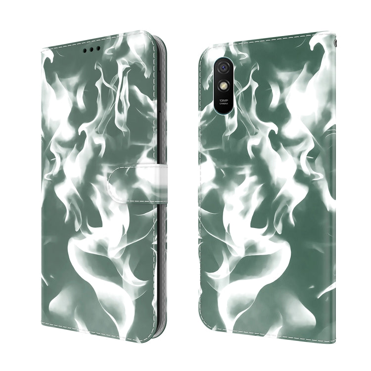 For Xiaomi Redmi 9A Cloud Fog Pattern Horizontal Flip Leather Case with Holder & Card Slot & Wallet(Dark Green) - Xiaomi Cases by buy2fix | Online Shopping UK | buy2fix