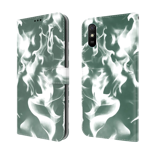 For Xiaomi Redmi 9A Cloud Fog Pattern Horizontal Flip Leather Case with Holder & Card Slot & Wallet(Dark Green) by buy2fix