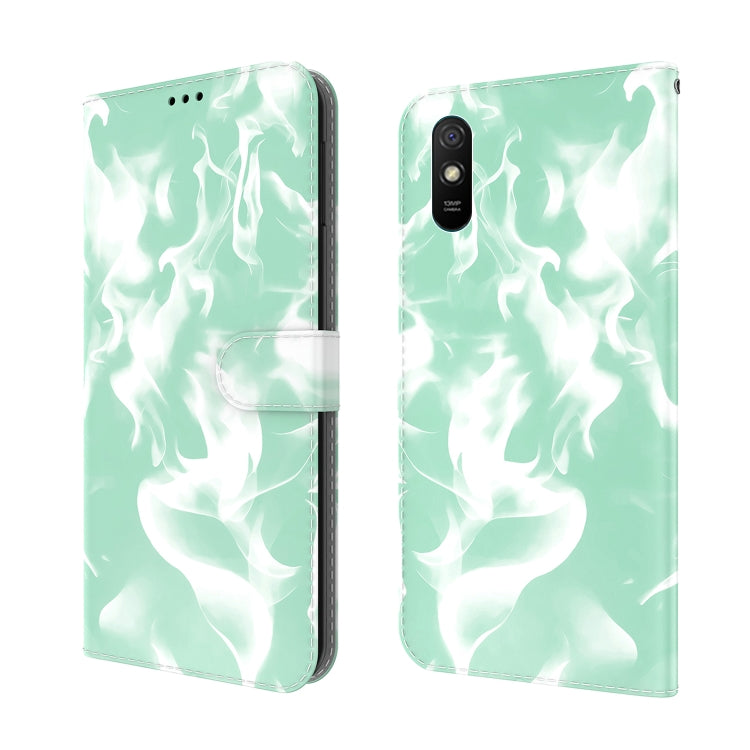 For Xiaomi Redmi 9A Cloud Fog Pattern Horizontal Flip Leather Case with Holder & Card Slot & Wallet(Mint Green) - Xiaomi Cases by buy2fix | Online Shopping UK | buy2fix