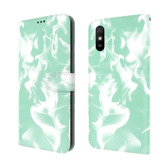 For Xiaomi Redmi 9A Cloud Fog Pattern Horizontal Flip Leather Case with Holder & Card Slot & Wallet(Mint Green) by buy2fix