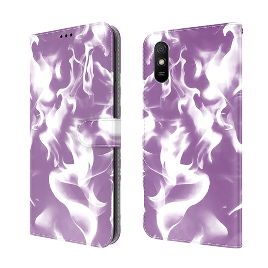 For Xiaomi Redmi 9A Cloud Fog Pattern Horizontal Flip Leather Case with Holder & Card Slot & Wallet(Purple) by buy2fix