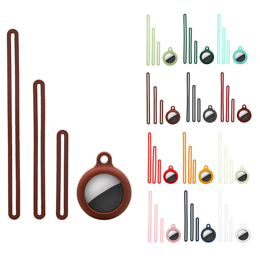 Silicone Shockproof Protective Cover Case with 3 Lanyards For AirTag(Pink) by buy2fix