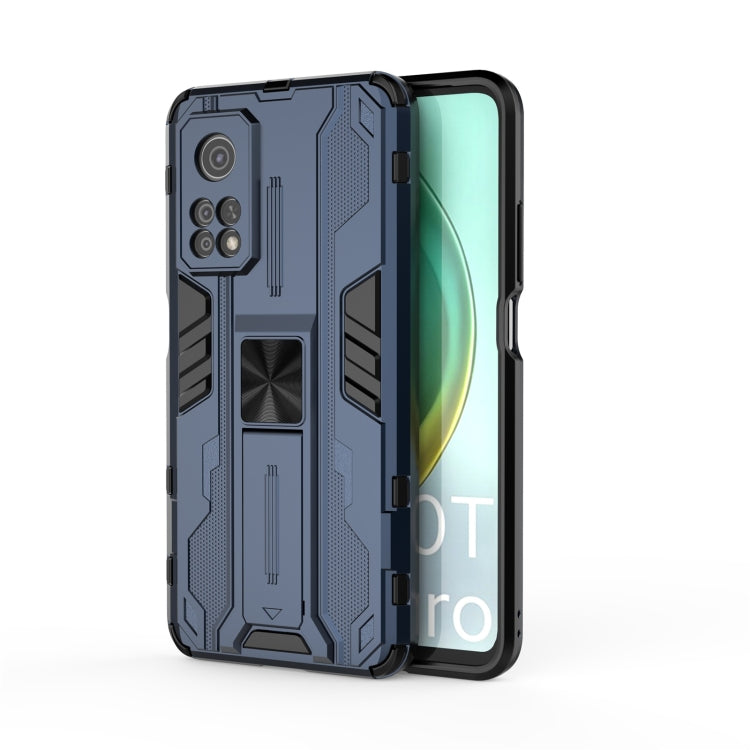 For Xiaomi Mi 10T 5G Supersonic PC + TPU Shock-proof Protective Case with Holder(Blue) - Xiaomi Cases by buy2fix | Online Shopping UK | buy2fix