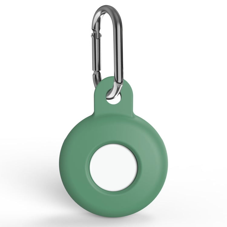 Anti-scratch Silicone Shockproof Protective Cover Case with Carabiner For AirTag(Pine Needle Green) - Other by buy2fix | Online Shopping UK | buy2fix