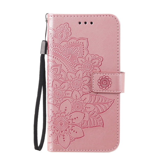 For Xiaomi Poco X3/X3 Pro/X3 NFC 7-petal Flowers Embossing Pattern Horizontal Flip PU Leather Case with Holder & Card Slots & Wallet & Photo Frame(Rose Gold) by buy2fix