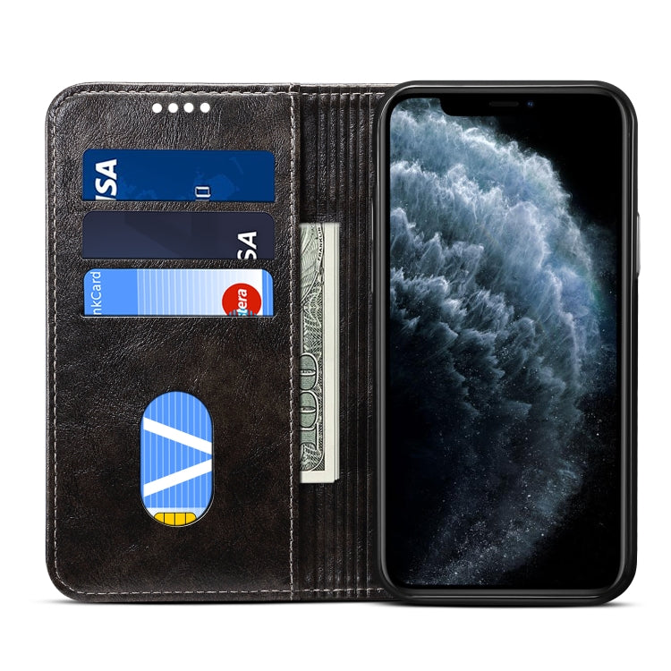 For iPhone 11 Baroque Simple Horizontal Flip Leather Case, with Holder & Card Slots & Wallet(Black) - iPhone 11 Cases by buy2fix | Online Shopping UK | buy2fix