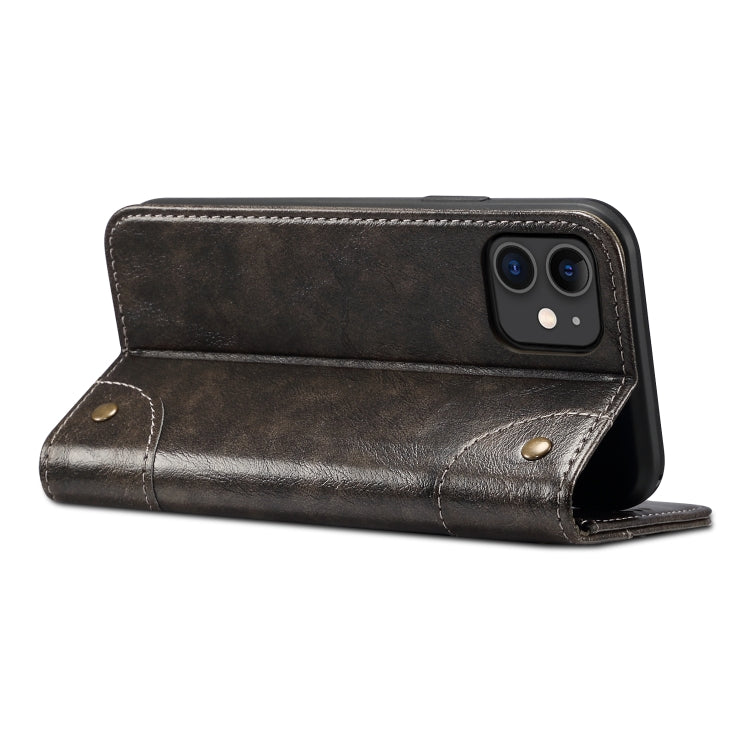 For iPhone 11 Baroque Simple Horizontal Flip Leather Case, with Holder & Card Slots & Wallet(Black) - iPhone 11 Cases by buy2fix | Online Shopping UK | buy2fix
