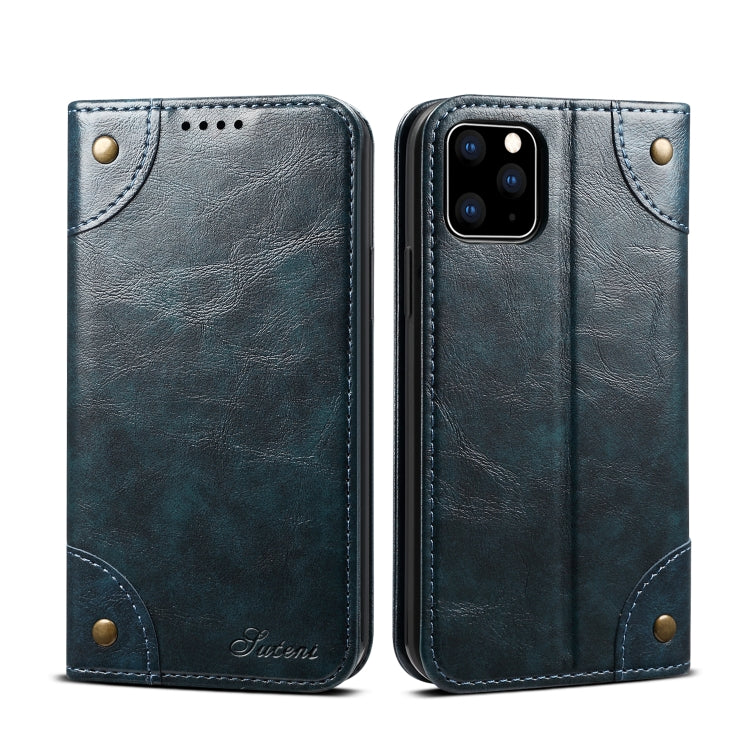 For iPhone 11 Pro Baroque Simple Horizontal Flip Leather Case, with Holder & Card Slots & Wallet(Blue) - iPhone 11 Pro Cases by buy2fix | Online Shopping UK | buy2fix