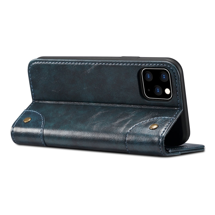 For iPhone 11 Pro Baroque Simple Horizontal Flip Leather Case, with Holder & Card Slots & Wallet(Blue) - iPhone 11 Pro Cases by buy2fix | Online Shopping UK | buy2fix