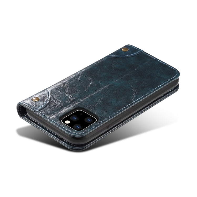 For iPhone 11 Pro Baroque Simple Horizontal Flip Leather Case, with Holder & Card Slots & Wallet(Blue) - iPhone 11 Pro Cases by buy2fix | Online Shopping UK | buy2fix