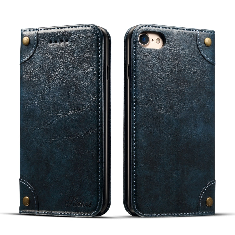 For iPhone SE 2022 / SE 2020 / 8 / 7 Baroque Simple Horizontal Flip Leather Case with Holder & Card Slots & Wallet(Blue) - iPhone SE 2022 / 2020 / 8 / 7 Cases by buy2fix | Online Shopping UK | buy2fix