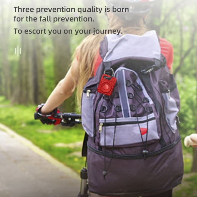 Punk Armor Anti-scratch Shockproof TPU Protective Cover Case with Keychain Hook Loop for AirTag(Bamboo Green) by buy2fix