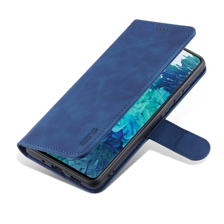 For Samsung Galaxy S20 FE / S20 Lite / S20 Fan Edition / S20 FE 5G / S20 FE 2022 AZNS Skin Feel Calf Texture Horizontal Flip Leather Case with Card Slots & Holder & Wallet(Blue) - Galaxy S20 FE Cases by AZNS | Online Shopping UK | buy2fix