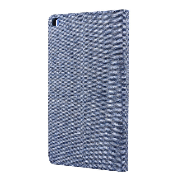 For Samsung Galaxy Tab A7 Lite 8.7 T220 / T225 Horizontal Flip TPU + Fabric PU Leather Protective Case with Name Card Clip(Dark Blue) - Tab A7 Lite T220 / T225 by buy2fix | Online Shopping UK | buy2fix