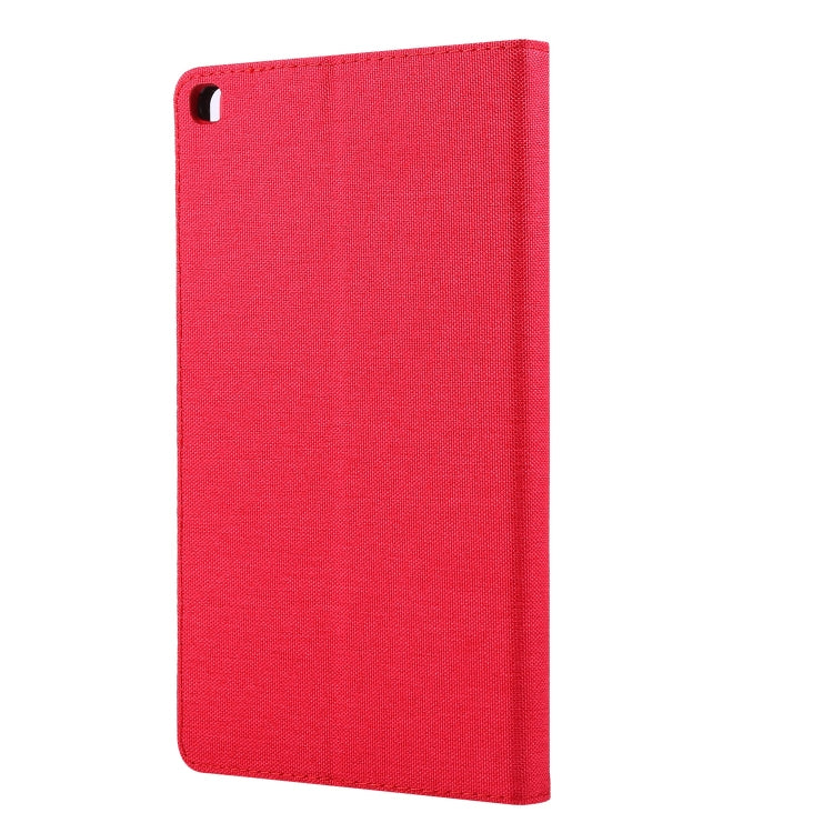 For Samsung Galaxy Tab A7 Lite 8.7 T220 / T225 Horizontal Flip TPU + Fabric PU Leather Protective Case with Name Card Clip(Red) - Tab A7 Lite T220 / T225 by buy2fix | Online Shopping UK | buy2fix