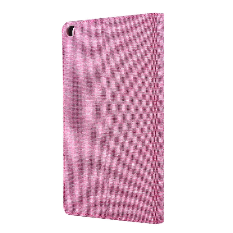 For Samsung Galaxy Tab A7 Lite 8.7 T220 / T225 Horizontal Flip TPU + Fabric PU Leather Protective Case with Name Card Clip(Rose Red) - Tab A7 Lite T220 / T225 by buy2fix | Online Shopping UK | buy2fix