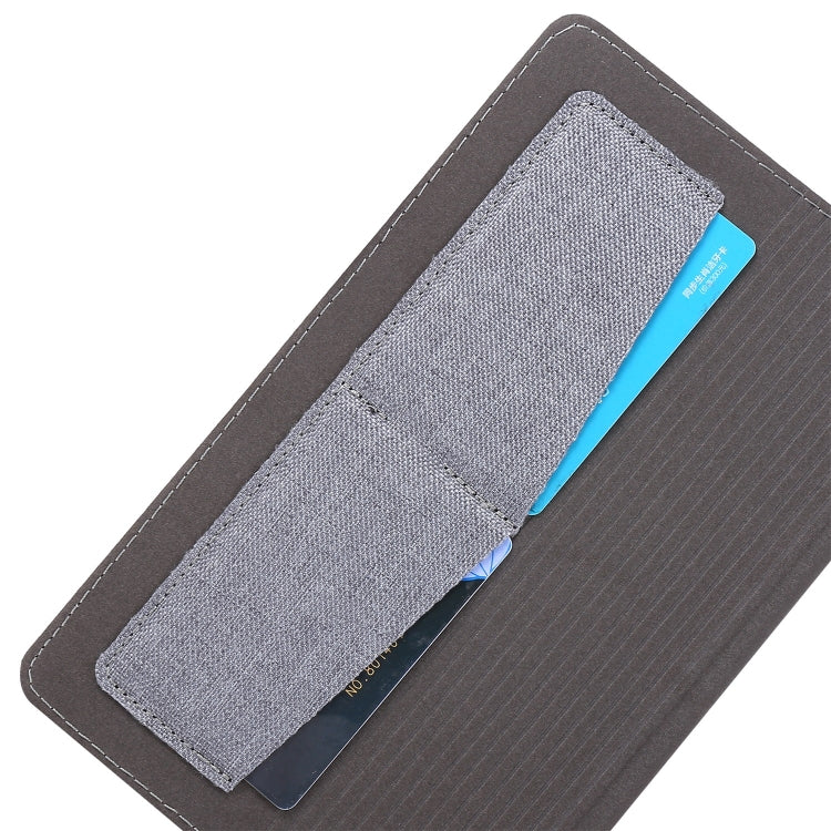 For Samsung Galaxy Tab A7 Lite 8.7 T220 / T225 Horizontal Flip TPU + Fabric PU Leather Protective Case with Name Card Clip(Grey) - Tab A7 Lite T220 / T225 by buy2fix | Online Shopping UK | buy2fix