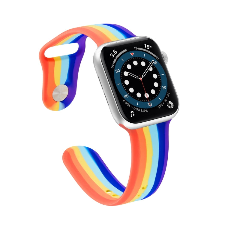 Rainbow Silicone Strap Watch Band For Apple Watch Ultra 49mm&Watch Ultra 2 49mm / Series 9&8&7 45mm / SE 3&SE 2&6&SE&5&4 44mm / 3&2&1 42mm(6) - Watch Bands by buy2fix | Online Shopping UK | buy2fix