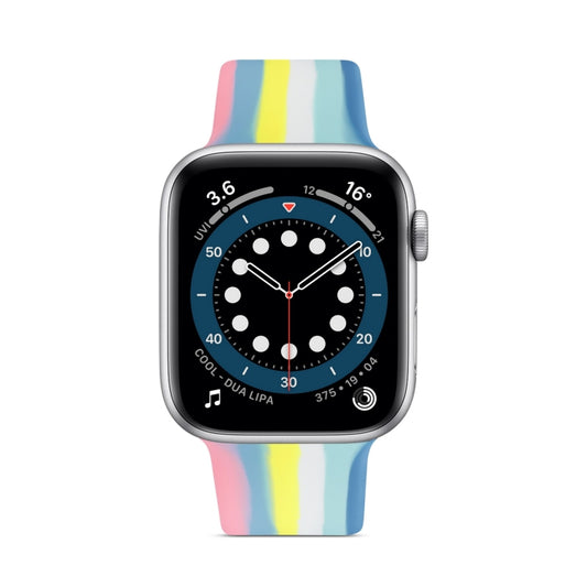 Rainbow Silicone Strap Watch Band For Apple Watch Series 7 45mm / 6 & SE & 5 & 4 44mm / 3 & 2 & 1 42mm(5) by buy2fix