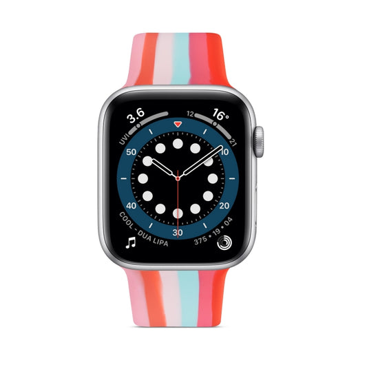 Rainbow Silicone Strap Watch Band For Apple Watch Series 9&8&7 41mm / SE 3&SE 2&6&SE&5&4 40mm / 3&2&1 38mm(4) by buy2fix