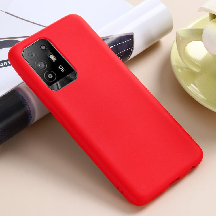 For OPPO F19 Pro+ 5G / A94 5G / Reno5 Z Pure Color Liquid Silicone Shockproof Full Coverage Case(Red) - OPPO Cases by buy2fix | Online Shopping UK | buy2fix