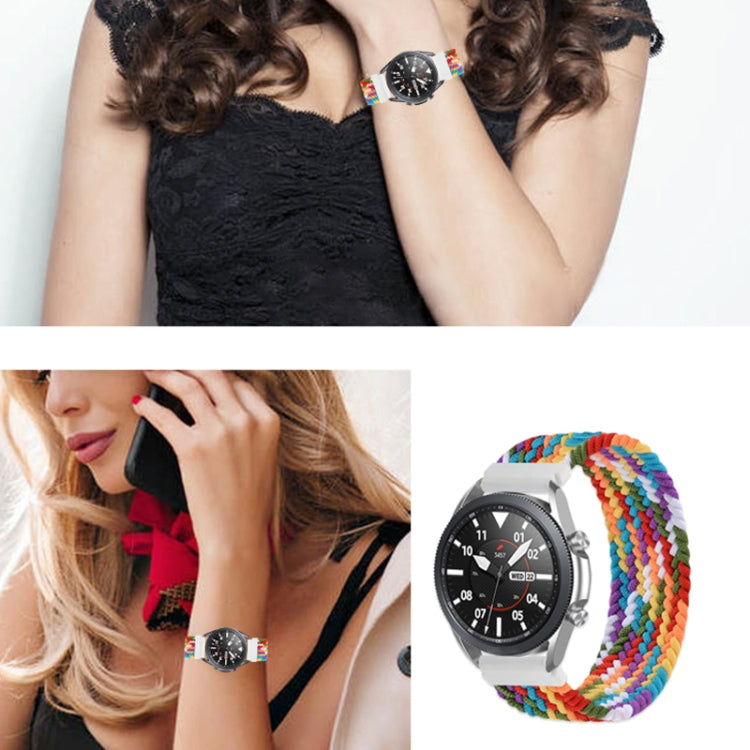 For Garmin Vivoactive 3 Adjustable Nylon Braided Elasticity Watch Band, Size:125mm(Rainbow) - Watch Bands by buy2fix | Online Shopping UK | buy2fix