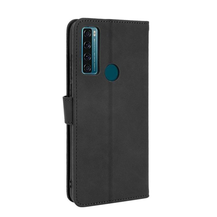For TCL 20 SE Solid Color Skin Feel Magnetic Buckle Horizontal Flip Calf Texture PU Leather Case with Holder & Card Slots & Wallet(Black) - TCL by buy2fix | Online Shopping UK | buy2fix
