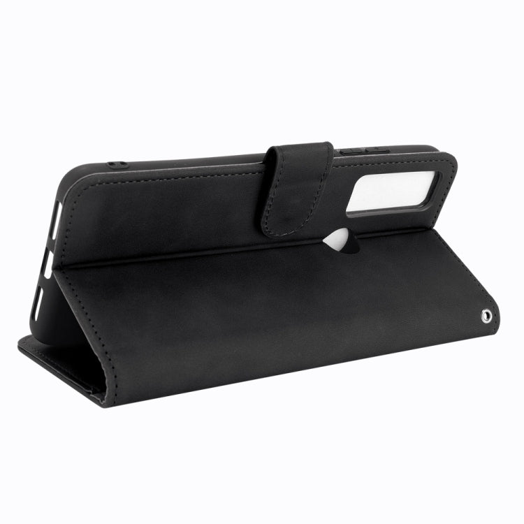 For TCL 20 SE Solid Color Skin Feel Magnetic Buckle Horizontal Flip Calf Texture PU Leather Case with Holder & Card Slots & Wallet(Black) - TCL by buy2fix | Online Shopping UK | buy2fix