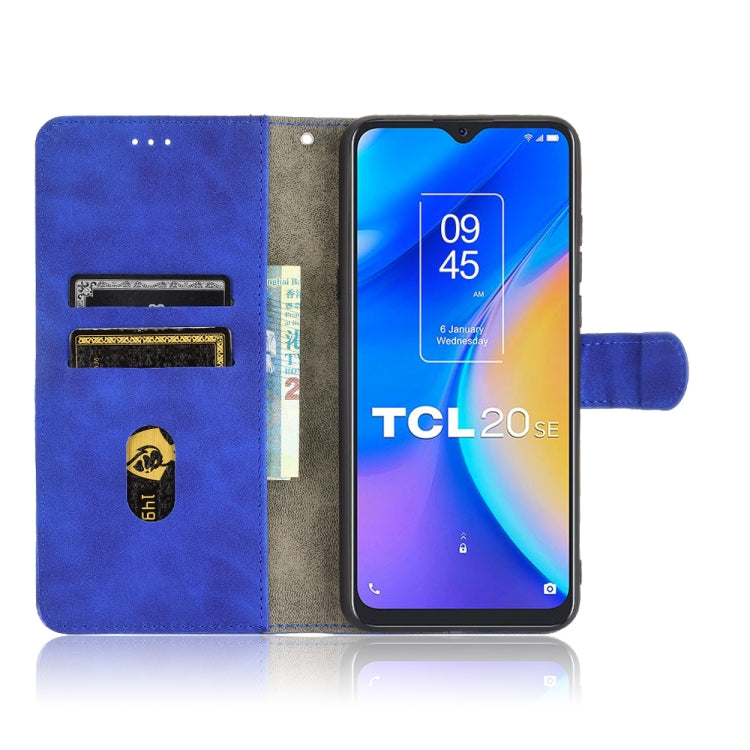 For TCL 20 SE Solid Color Skin Feel Magnetic Buckle Horizontal Flip Calf Texture PU Leather Case with Holder & Card Slots & Wallet(Blue) - TCL by buy2fix | Online Shopping UK | buy2fix
