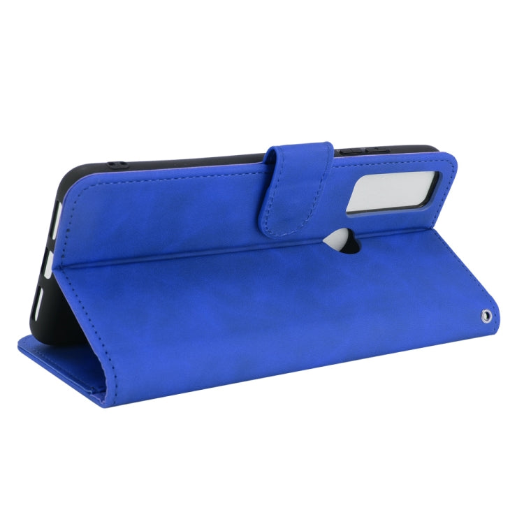 For TCL 20 SE Solid Color Skin Feel Magnetic Buckle Horizontal Flip Calf Texture PU Leather Case with Holder & Card Slots & Wallet(Blue) - TCL by buy2fix | Online Shopping UK | buy2fix