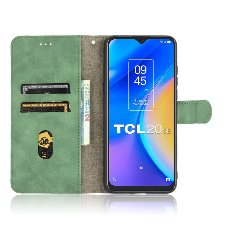For TCL 20 SE Solid Color Skin Feel Magnetic Buckle Horizontal Flip Calf Texture PU Leather Case with Holder & Card Slots & Wallet(Green) - TCL by buy2fix | Online Shopping UK | buy2fix