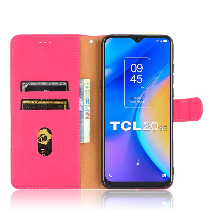 For TCL 20 SE Solid Color Skin Feel Magnetic Buckle Horizontal Flip Calf Texture PU Leather Case with Holder & Card Slots & Wallet(Rose Red) - More Brand by buy2fix | Online Shopping UK | buy2fix
