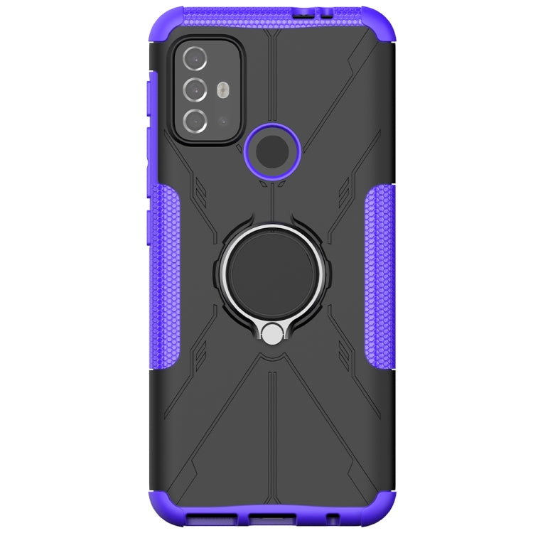 For Motorola Moto G30 Armor Bear Shockproof PC + TPU Protective Case with Ring Holder(Purple) - Motorola Cases by buy2fix | Online Shopping UK | buy2fix