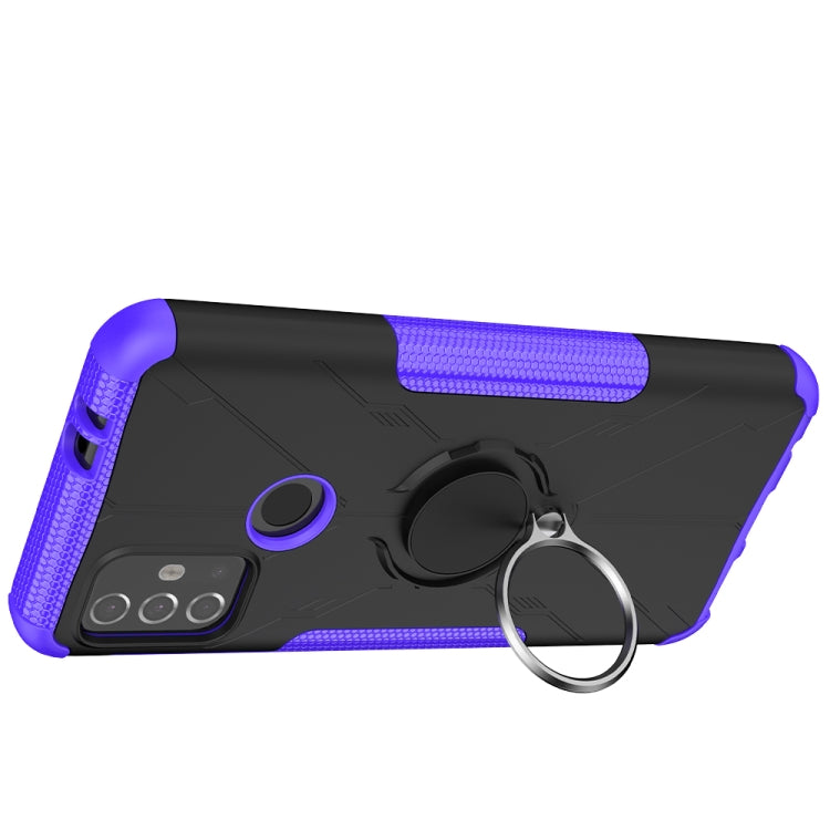 For Motorola Moto G30 Armor Bear Shockproof PC + TPU Protective Case with Ring Holder(Purple) - Motorola Cases by buy2fix | Online Shopping UK | buy2fix