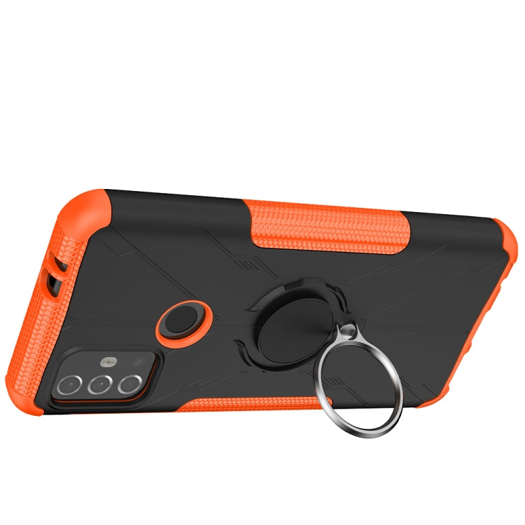 For Motorola Moto G30 Armor Bear Shockproof PC + TPU Protective Case with Ring Holder(Orange) by buy2fix