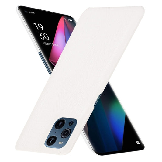 For OPPO Find X3 / X3 Pro Shockproof Crocodile Texture PC + PU Case(White) by buy2fix