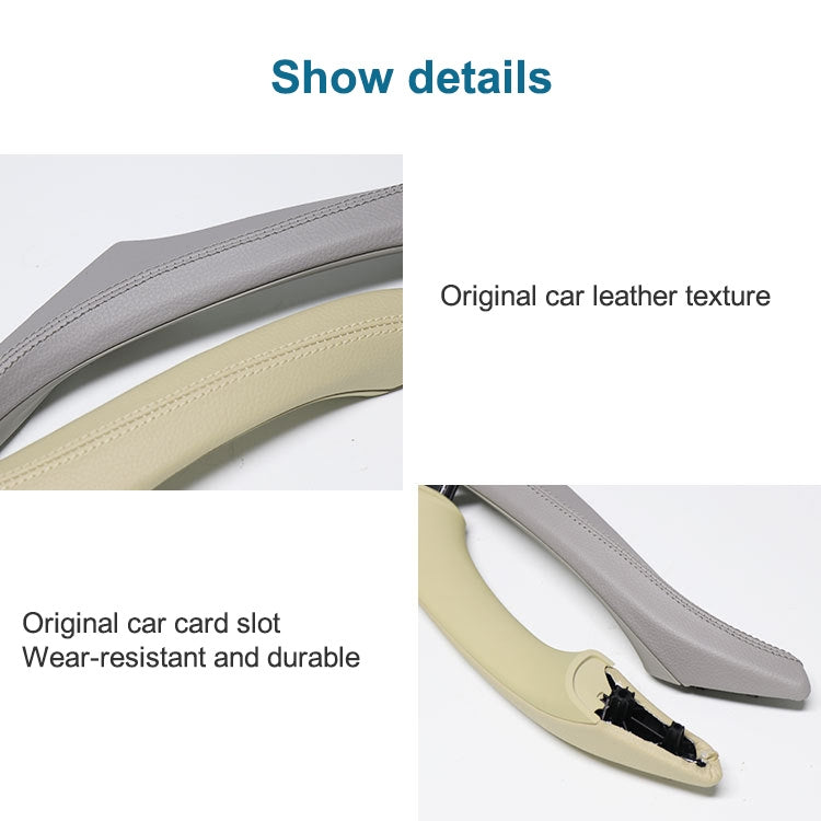 Car Leather Right Side Inner Door Handle Assembly 51417225854 for BMW 5 Series F10 / F18 2011-2017(Grey) - Door Handles by buy2fix | Online Shopping UK | buy2fix