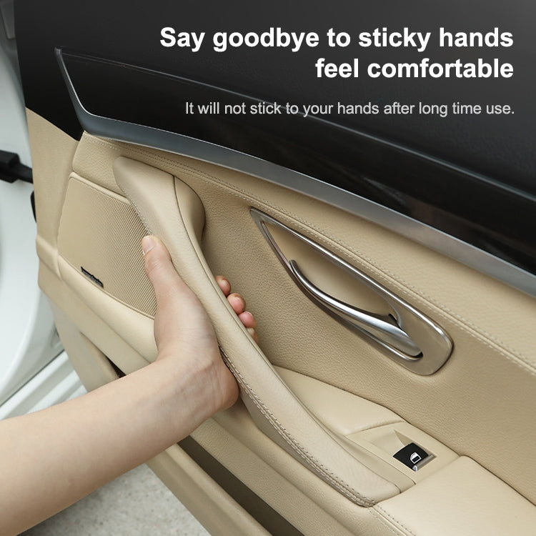 Car Leather Right Side Inner Door Handle Assembly 51417225854 for BMW 5 Series F10 / F18 2011-2017(Black) - Door Handles by buy2fix | Online Shopping UK | buy2fix