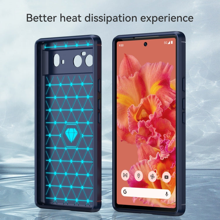 For Google Pixel 6 Brushed Texture Carbon Fiber TPU Case(Navy Blue) - Google Cases by buy2fix | Online Shopping UK | buy2fix