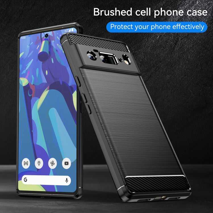 For Google Pixel 6 Pro Brushed Texture Carbon Fiber TPU Case(Black) - Google Cases by buy2fix | Online Shopping UK | buy2fix