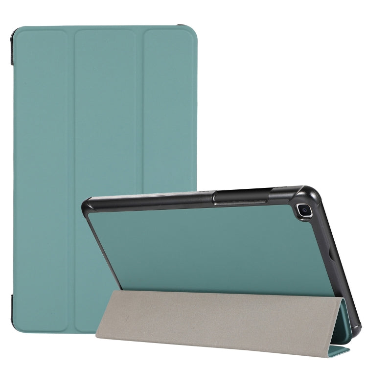 For Samsung Galaxy Tab A7 Lite 8.4 T220/225 3-folding Skin Texture Horizontal Flip TPU + PU Leather Case with Holder(Green) - Tab A7 Lite T220 / T225 by buy2fix | Online Shopping UK | buy2fix