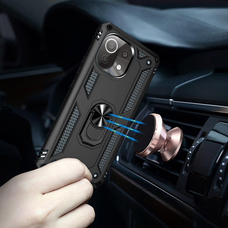 For Xiaomi Mi 11 Lite 5G Shockproof TPU + PC Protective Case with 360 Degree Rotating Holder(Black) - Xiaomi Cases by buy2fix | Online Shopping UK | buy2fix