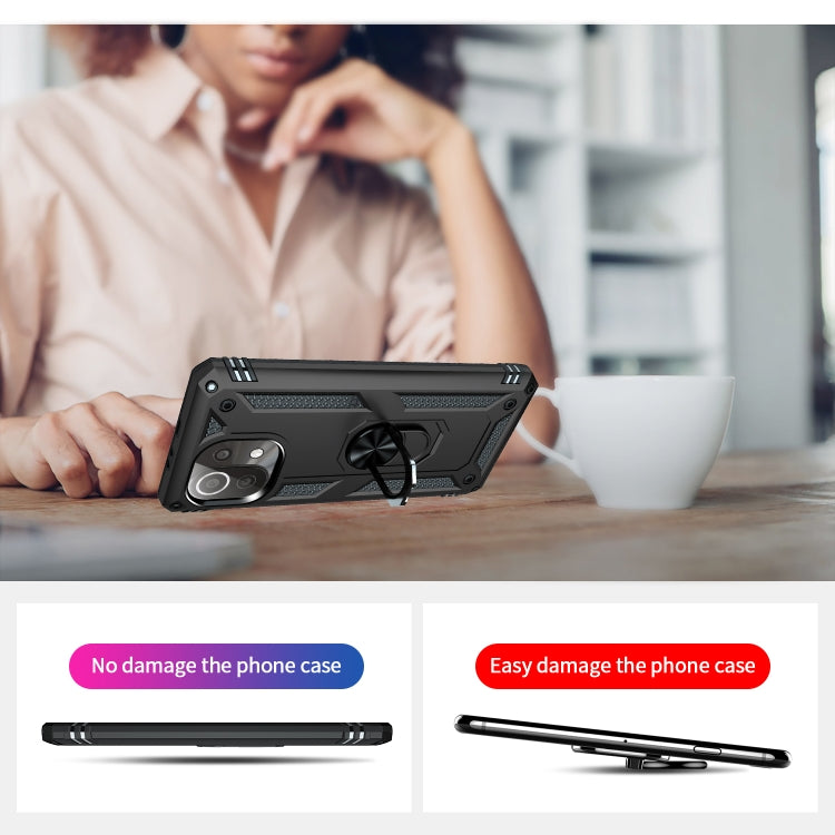 For Xiaomi Mi 11 Lite 5G Shockproof TPU + PC Protective Case with 360 Degree Rotating Holder(Black) - Xiaomi Cases by buy2fix | Online Shopping UK | buy2fix