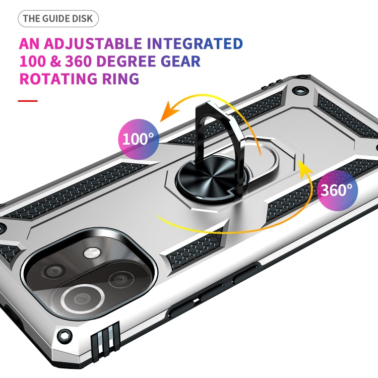 For Xiaomi Mi 11 Lite 5G Shockproof TPU + PC Protective Case with 360 Degree Rotating Holder(Silver) - Xiaomi Cases by buy2fix | Online Shopping UK | buy2fix