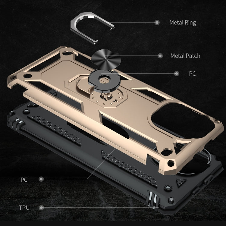 For Xiaomi Mi 11 Lite 5G Shockproof TPU + PC Protective Case with 360 Degree Rotating Holder(Gold) - Xiaomi Cases by buy2fix | Online Shopping UK | buy2fix