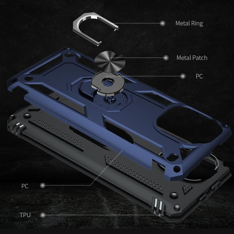 For Xiaomi Mi 11 Lite 5G Shockproof TPU + PC Protective Case with 360 Degree Rotating Holder(Blue) - Xiaomi Cases by buy2fix | Online Shopping UK | buy2fix